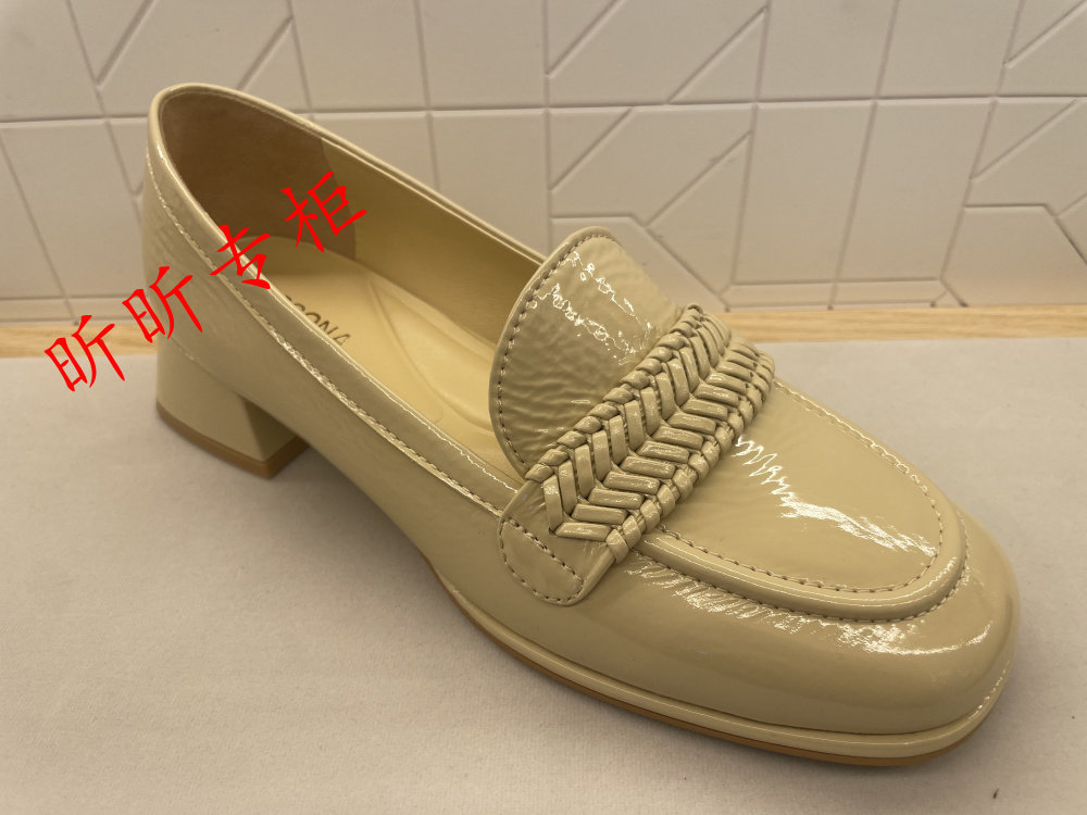 dissona迪桑娜女鞋 2024年春季圆头乐福鞋中粗跟浅口单鞋女469273