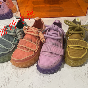 OETZI冰人奥兹 融化鞋低帮果冻鞋厚底小白鞋丑萌女鞋休闲帆布鞋男