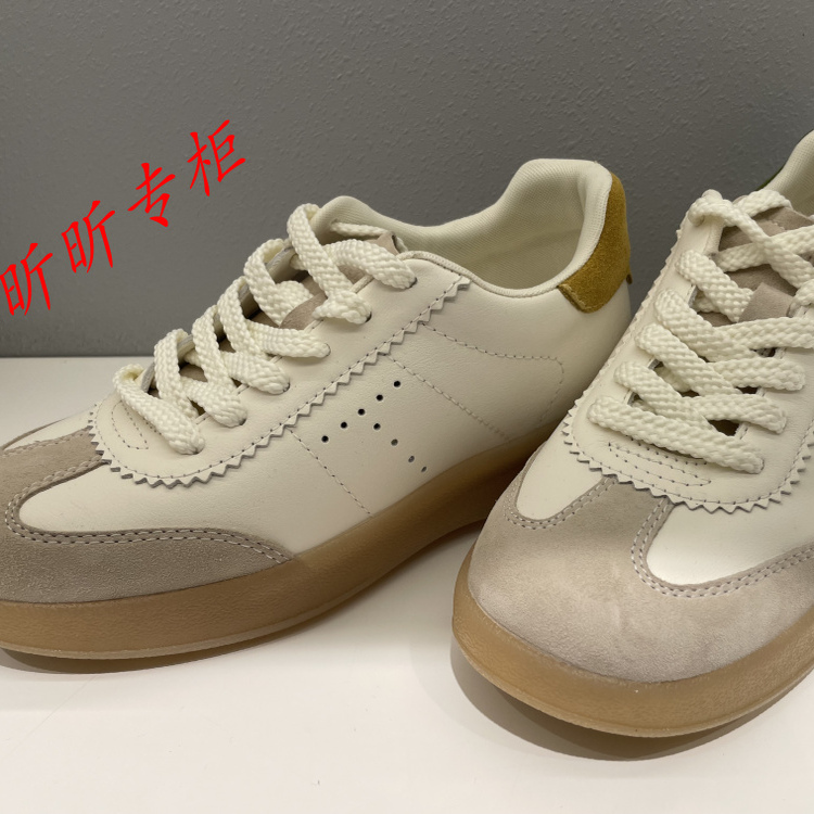碟愫厚底德训鞋女板鞋拼色休闲鞋