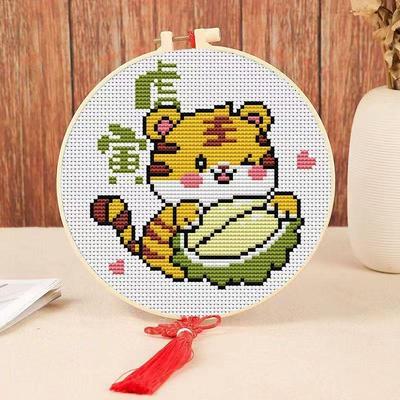 。卡通十二生肖十字绣儿童2025年新款小件简单小尺寸学生手工刺绣