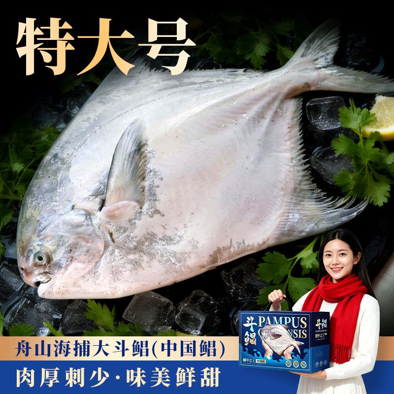 舟山特大斗鲳鱼礼盒新鲜冷冻高档东海海鲜送礼领导送长辈宁波特产