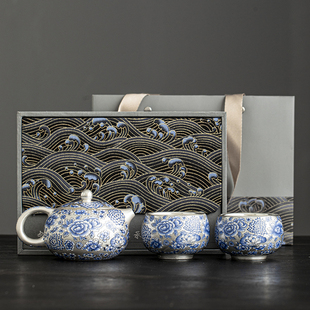 国潮故宫鎏银茶具送长辈领导父母新婚寿宴乔迁礼高档实用伴手礼品