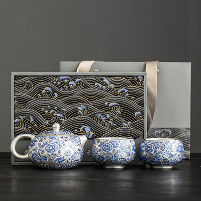 国潮故宫鎏银茶具实用伴手礼品