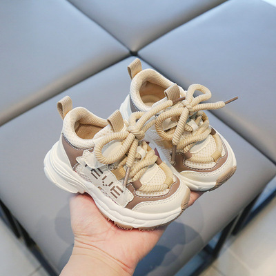 小溜宝1-5大童运动鞋秋季新款男童透气网鞋软底跑步鞋女宝机能鞋