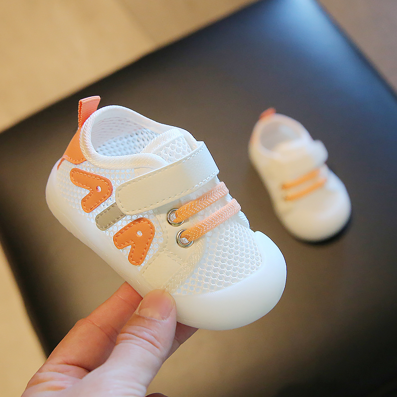 小溜宝学步鞋春夏季女宝宝凉鞋6个月软底婴儿鞋男童透气单网眼鞋2