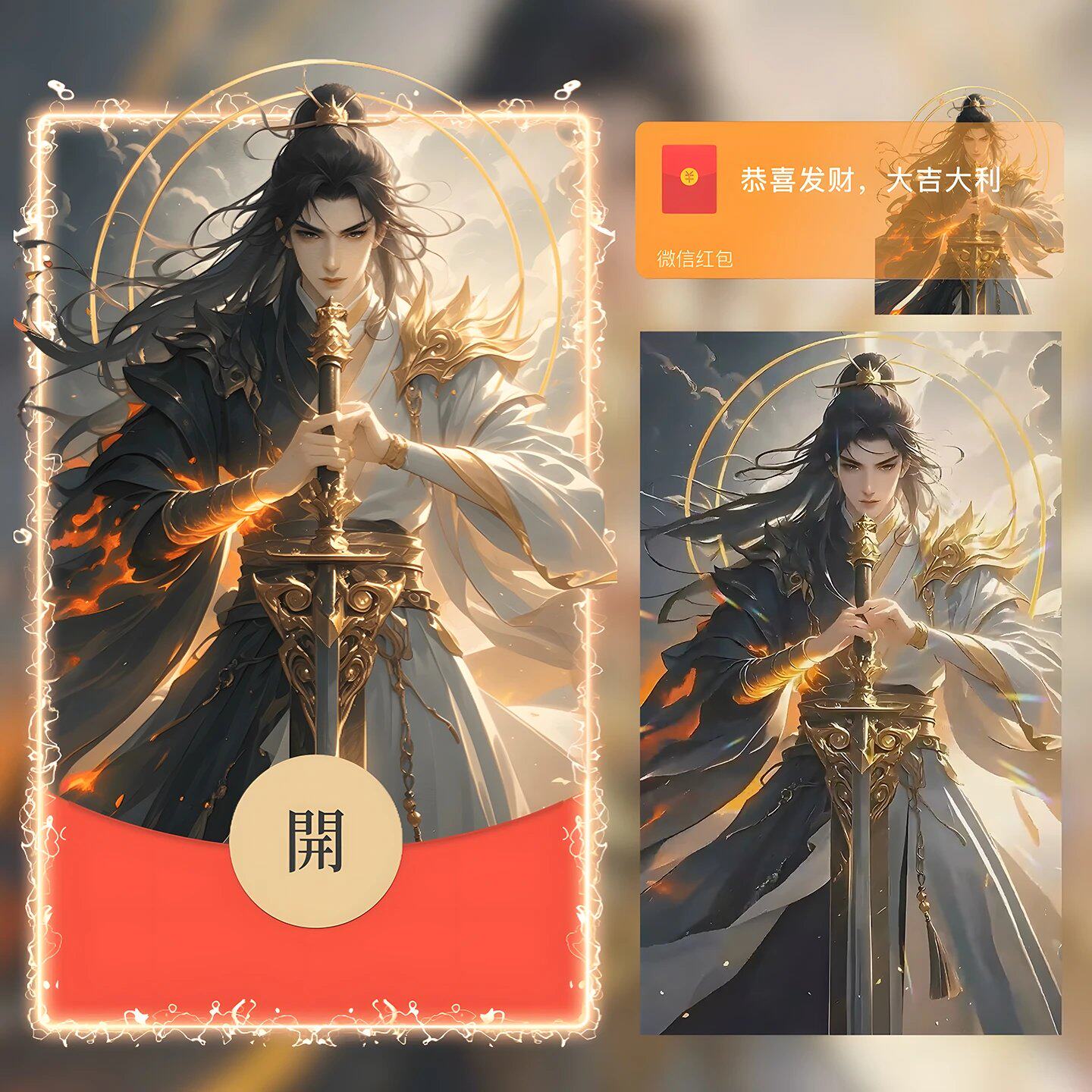王者荣耀李信一念神魔微信红包封面vx皮肤二次元高级可爱非永久