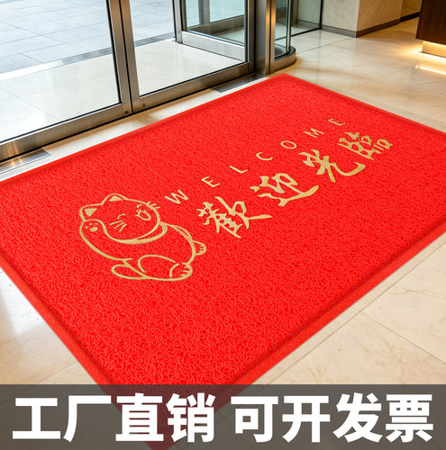 欢迎光临进门口地垫丝圈防滑脚垫商用店铺开业迎宾电梯地毯定制