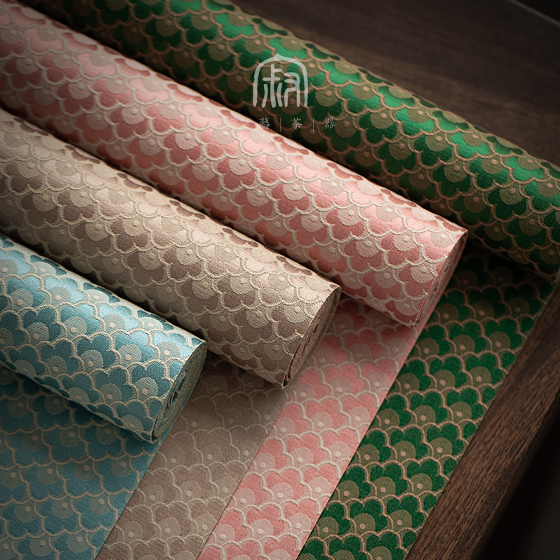 锦缎织锦桌旗中式禅意简约高端