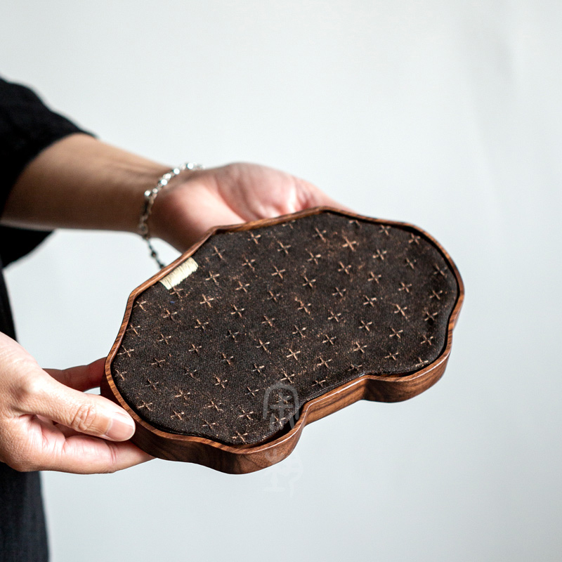 胡桃木創意壺承小干泡盤