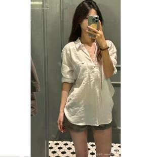 小海鸥爆红款套头纽扣垂感衬衫女308185-1 红色小海鸥