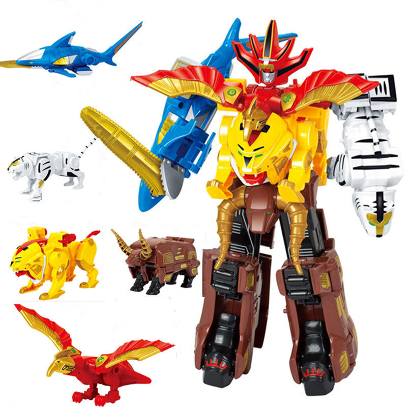 百兽大合体变形机甲神兽玩具金刚归来男孩益智百变神牛狼神狮子鹰