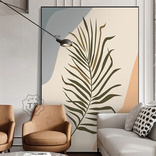 北欧莫兰迪橙色系抽象装饰画大幅玄关落地巨幅挂画卧室艺术感小众