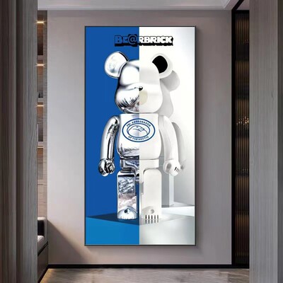 新款kaws暴力熊走廊过道挂画