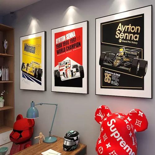 F1塞纳励志赛车挂画客厅卧室