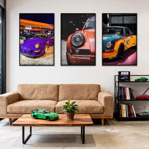 保时捷911RWB超跑客厅挂画