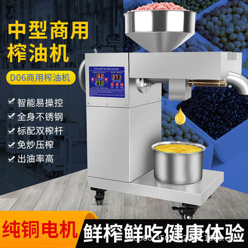 220V/110V商用榨油机中小型家用螺旋炸油机全自动油坊 D06 oil pr