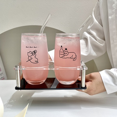 原创可爱小猫ins风莫吉托杯