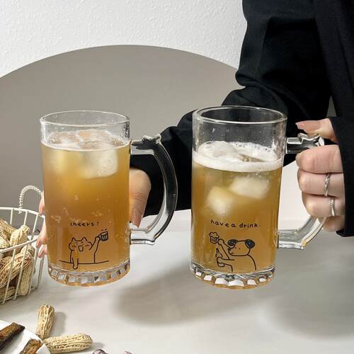 原创可爱小狗啤酒杯玻璃杯