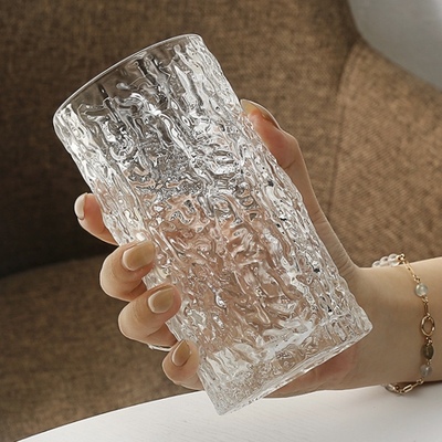 ins风树皮纹玻璃杯清新北欧餐厅