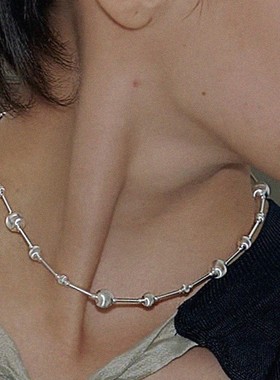 日韩ins小众设计球球拉丝项链小巧气质感时尚百搭锁骨链女