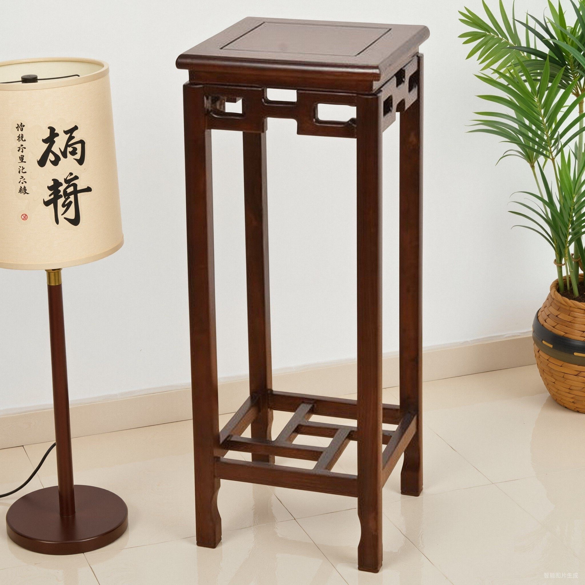 绿萝花架实木中式客厅阳台榆木木制红木质花架子多层室内花盆架子