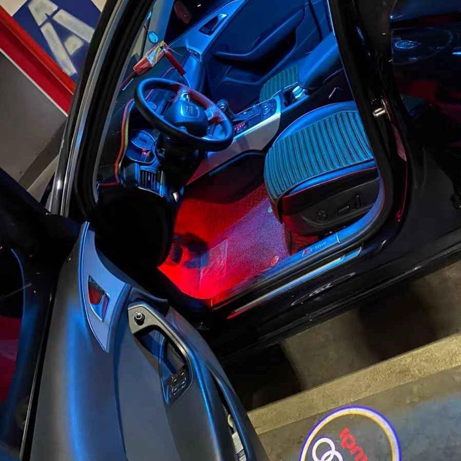 奥迪A4L A5 A6L Q3 Q5 Q4Q7Q8车内脚窝灯LED脚灯脚底灯改装氛围灯