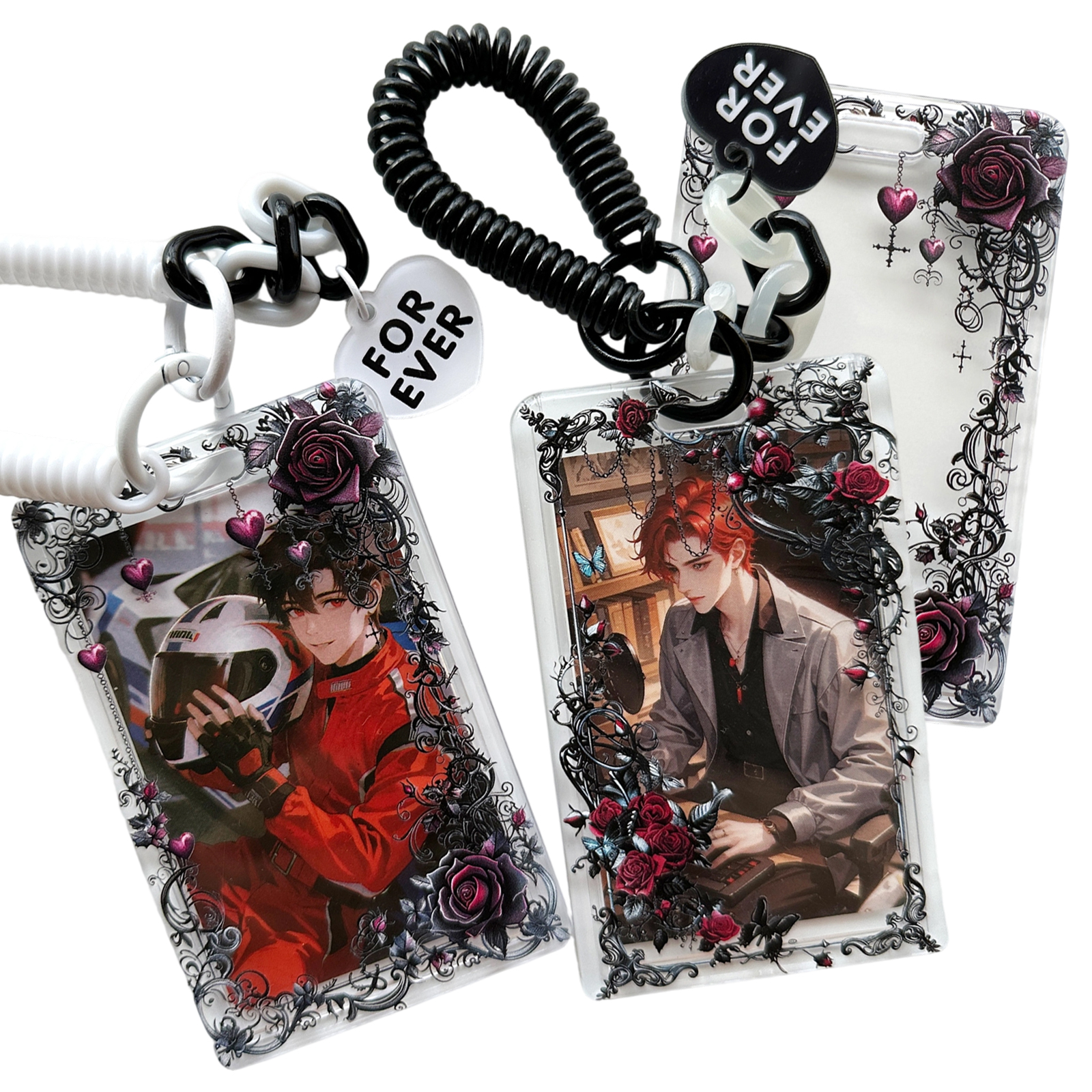 INS风卡套哥特暗黑复古风格玫瑰谷美拍立得爱豆追星小卡收纳挂件