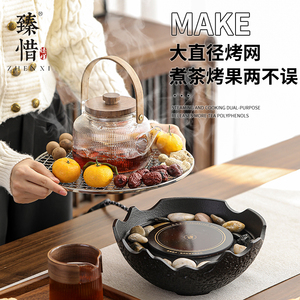 臻惜冬季围炉煮茶家用室内全套煮酒电陶炉烤茶炉煮茶器玻璃泡茶壶