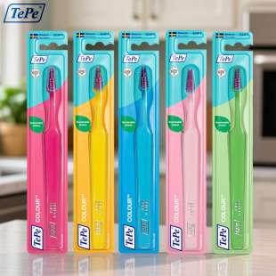 Tepe瑞典进口趣彩纤细中毛牙刷成人锥形刷头去牙渍情侣款 男女家庭