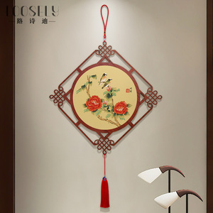 中国结大挂件新中式花鸟装饰画入户玄关挂饰客厅餐厅装扮乔迁之喜