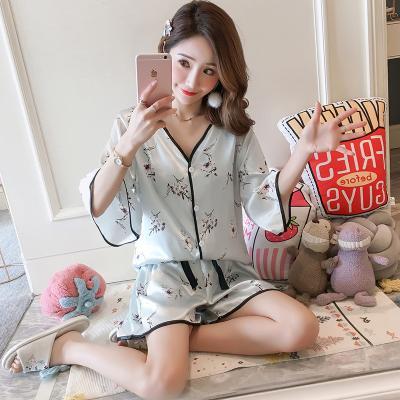 2019新款潮韩版冰丝绸短袖睡衣n两件套女士甜美宽松短裤家居服套|ruв категории Женская одежда, футболка - от Buy2taobao.com для оказания профессиональной услуги покупки агента Taobao
