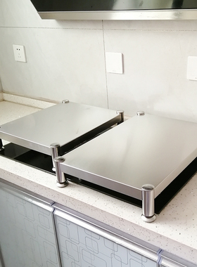 不锈钢电磁炉支架煤气灶台盖板厨房微波炉底座增高一层单层置物架