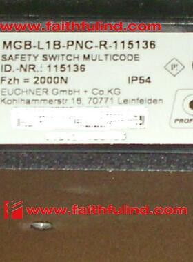 Euchner 115136 安士能全新安全模块 MGB-L1B-PNC-R-115136