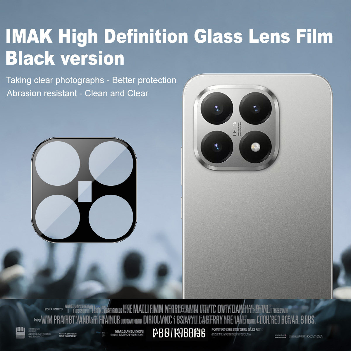 imak适用于小米15T 5G镜头膜曜黑版后摄像头贴Xiaomi 15T Pro 5G手机防爆钢化玻璃保护圈高清耐磨镜头盖