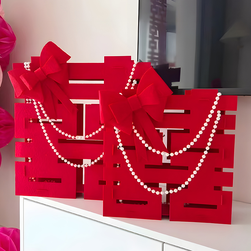 俏尚结婚立体喜字摆件婚房装饰