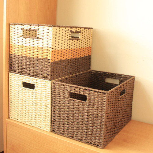 编织收纳箱藤编篮杂物盒