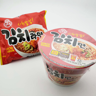 韩国进口 奥土基不倒翁泡菜拉面好吃的辣白菜网红方便面碗面泡面
