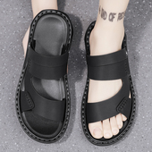 两用潮开车休闲个性 男款 外穿男士 拖鞋 防水凉拖 2025新款 夏季 皮凉鞋