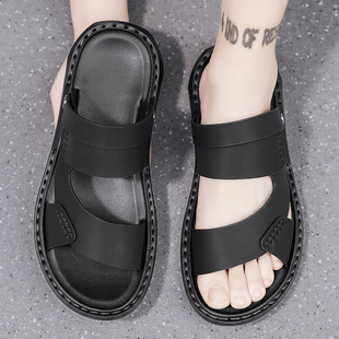 2025新款皮凉鞋男款两用潮开车休闲个性外穿男士拖鞋夏季防水凉拖
