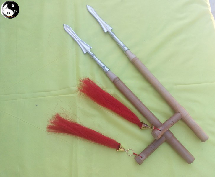 奇门兵器拐子枪拐枪T型拐红缨枪武术双拐丁字拐十字双拐未开刃