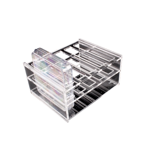 实验室有机玻璃方形培养皿架 5孔 10*10cm方形培养皿支架放置架亚克力透明置物架可定制