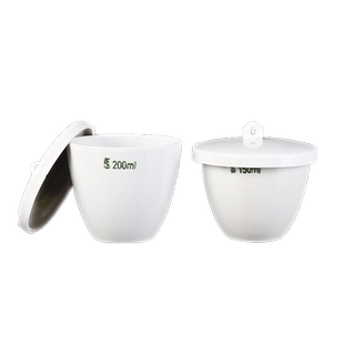 荣码加厚实验室陶瓷坩埚灰分坩锅 碗形带盖耐高温瓷质器皿5/10/20/30/50/70/100/150/200ml高温电炉用样品池