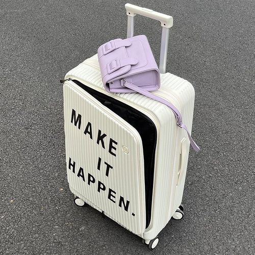 新款前置开口登机行李箱女20寸24轻便耐用侧开旅行箱拉链拉杆箱男