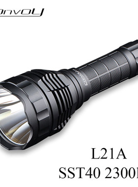 Convoy手电筒黑色L21A -SST40 强光LED远射27100携带探路巡逻露营