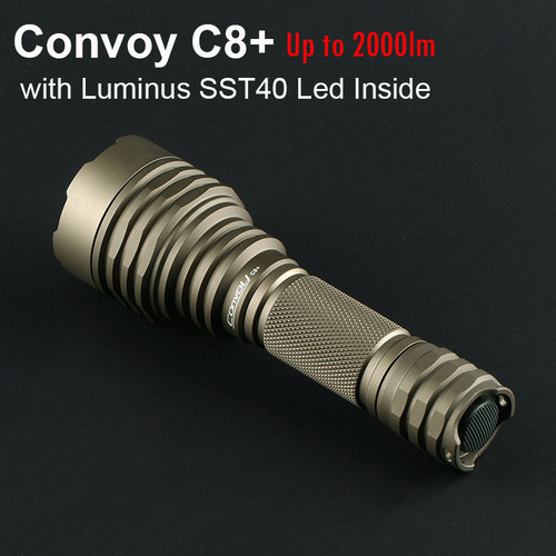 Convoy沙色C8+SST40手电筒18650高功率户外照亮夜钓鱼露营徒步灯