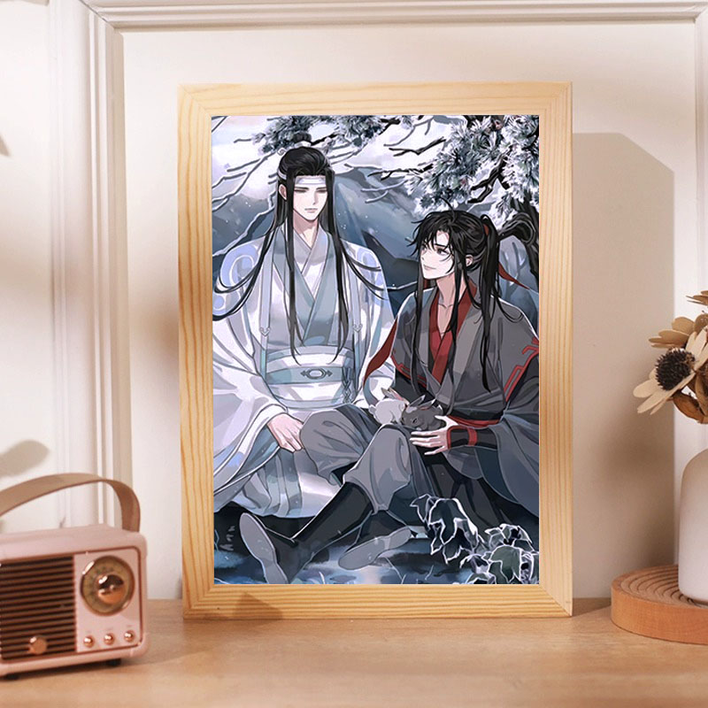 魔道祖师周边灯光画手办魏无羡蓝忘机吧唧立牌海报小夜灯生日礼物-封面