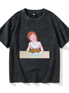 Joan cornella 趣味插画恶搞创意印花T恤短袖休闲衣服女男圆领大