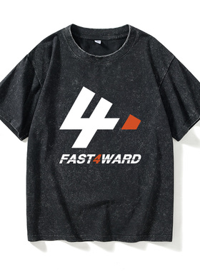 汽车直线加速赛Fast4ward周边T恤短袖学生衣服女男圆领大码宽松夏