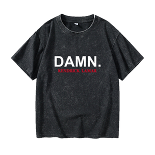 Kendrick Lamar DAMN嘻哈说唱T恤短袖韩版衣服女男圆领大码宽松夏