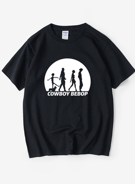 星际牛仔渡边信一郎Cowboy Bebop动画漫周边T恤短袖bf风衣服男女